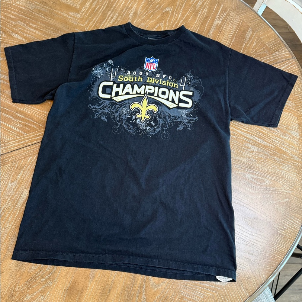 NFL Black and Gold New Orleans Saints 2009 NFC division champs Graphic Tee